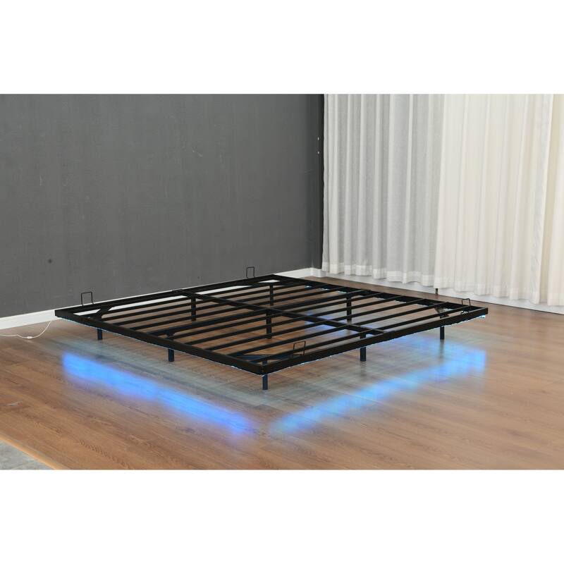 King Size Platform with Smart LED Lighting Heavy-Duty 1000lb Capacity, App-Controlled RGB Undercarriage Lights