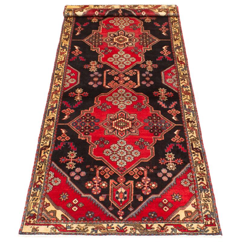 ECARPETGALLERY Hand-knotted Anadol Navy Wool Rug - 3'8 x 9'10