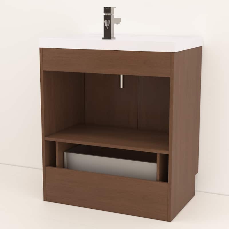 Milano 30" Freestanding Bathroom Vanity with White Acrylic Sink