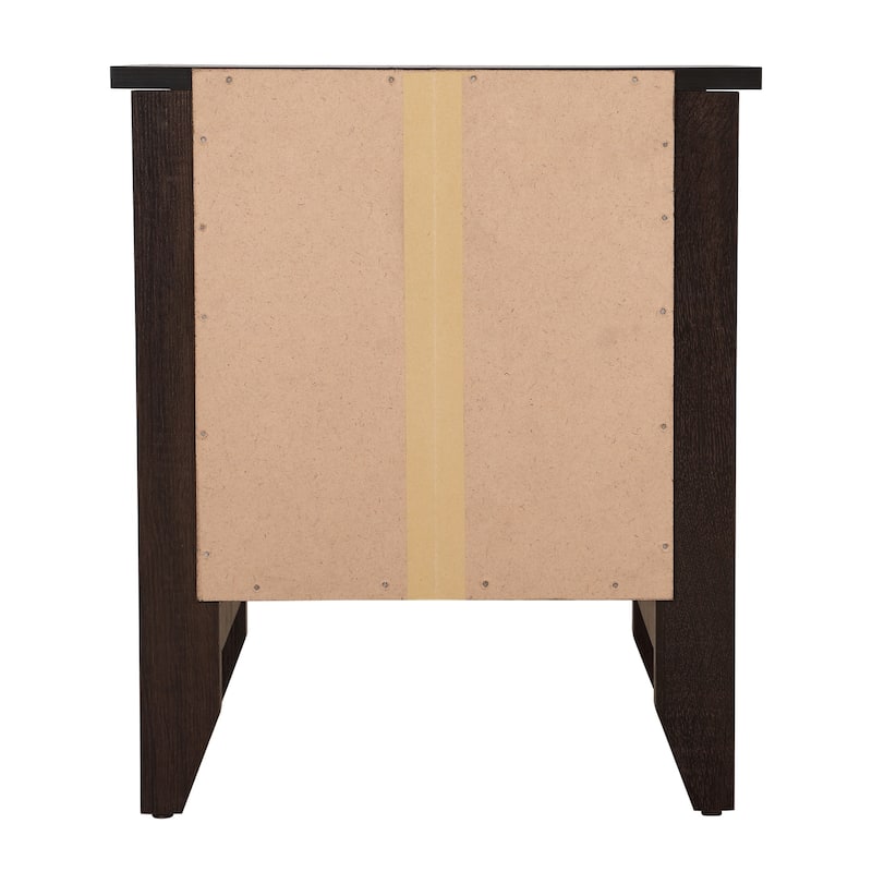 Wenge Nightstand 24x21x18 Modern Bedside Table with Rich Finish, Sleek Profile, Sturdy Build and Compact Storage Space