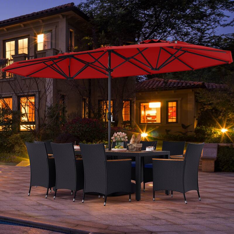 Costway 11 PCS Patio Wicker Dining Set with Double-Sided Outdoor - See Details