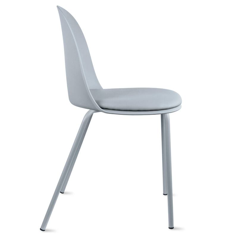 Set of 4 Plastic Dining Chairs Padded Seat Cushion For Kitchen Outdoor Patio Office Waiting Room Breakroom Guest