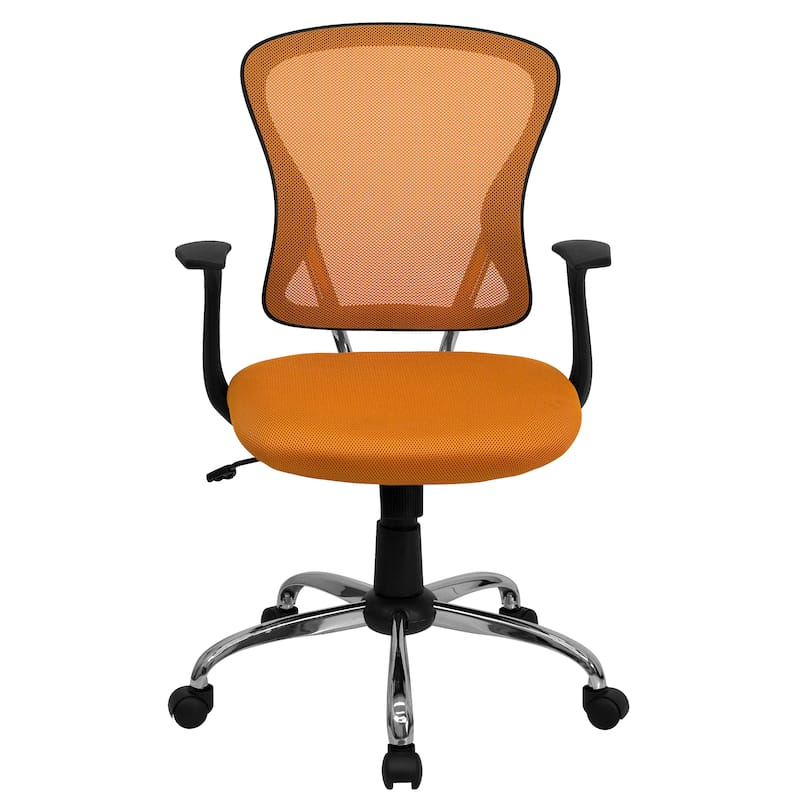 Mid-Back Mesh Swivel Task Office Chair with Chrome Base and Arms
