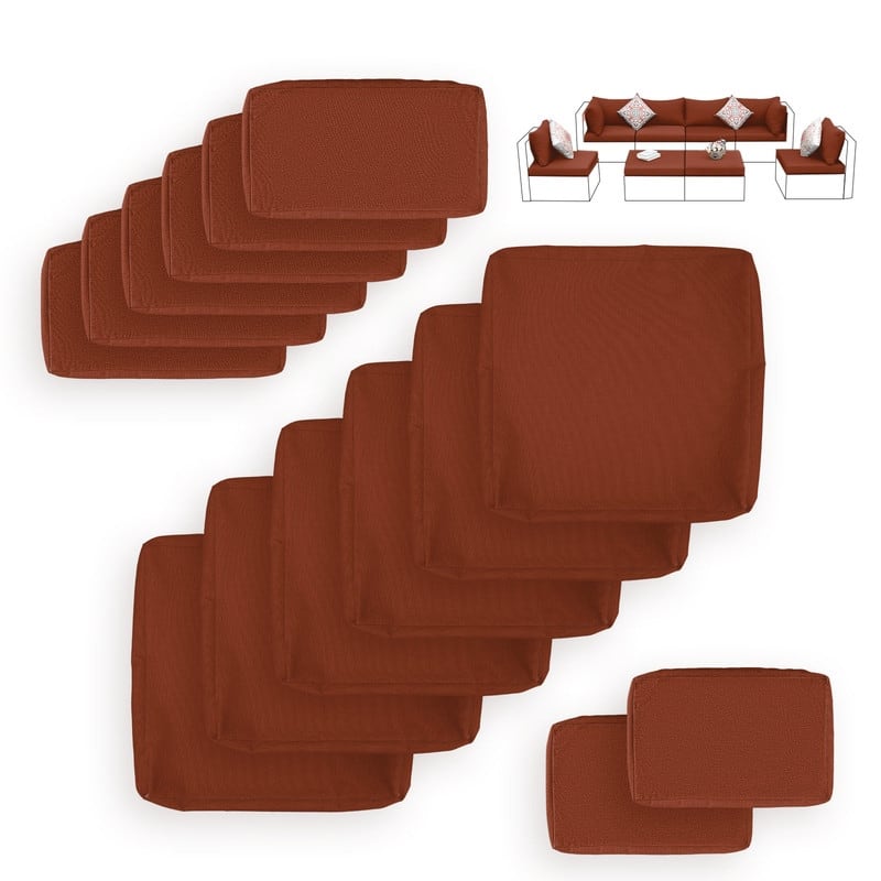 FINCATI 27" × 27" Sectional Cushion Slipcover, Outdoor Cushion Replacement Cover, Patio Seat Cover 27 Inches (COVER ONLY!)