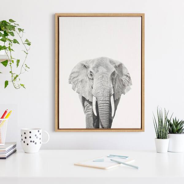 Shop Simon Te Elephant Portrait Black And White Framed Canvas Wall Art Overstock 13573655