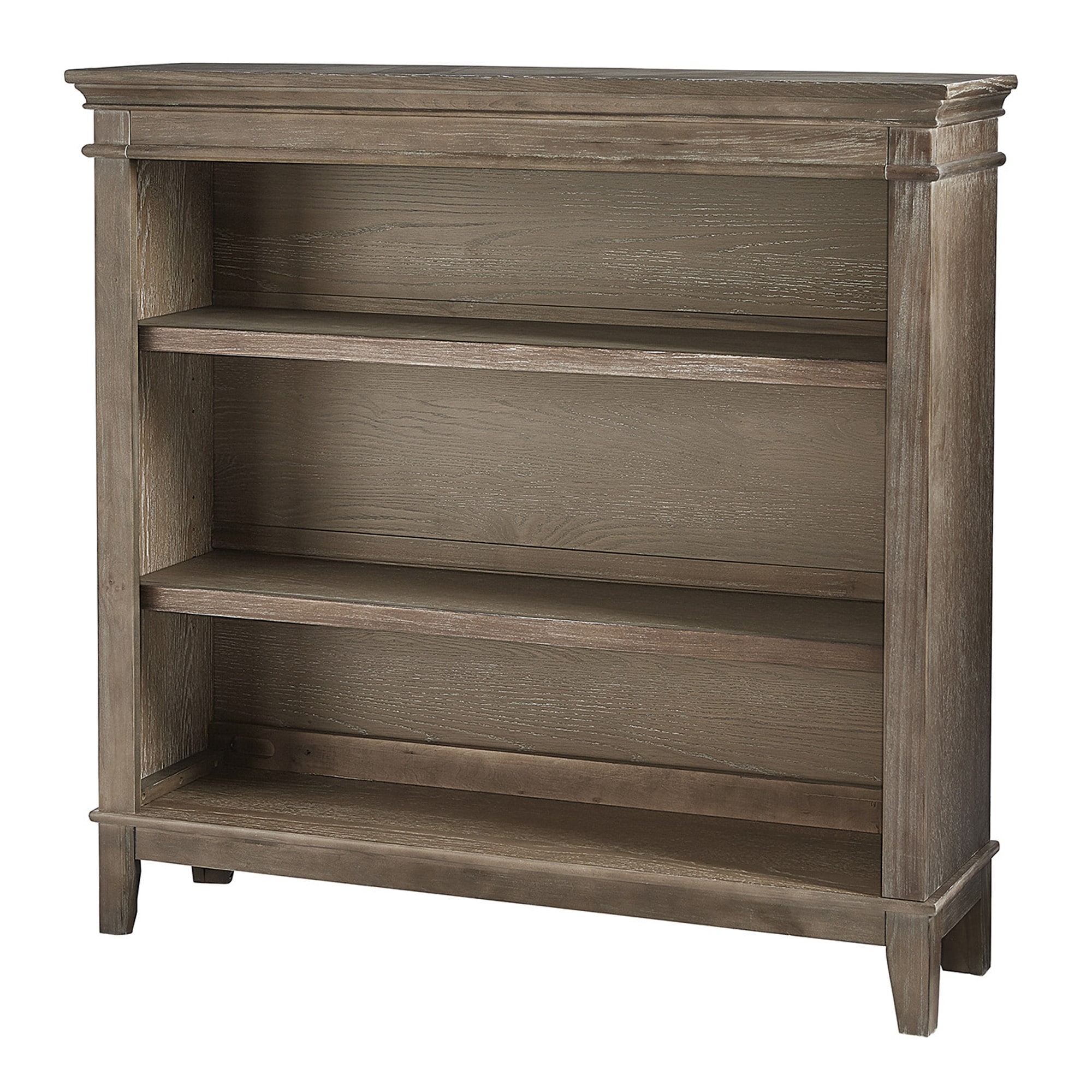 Leland 52" Wide Traditional Bookcase, Sandwash Gray