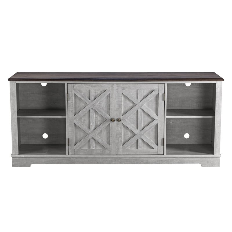 70-inch Extra-Wide Rustic TV Stand for 80" TVs - Natural Wood Finish