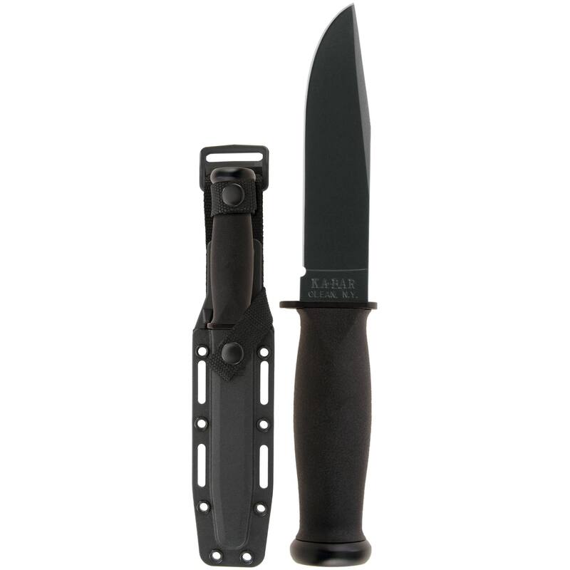 KA-BAR 5.125" Fixed Blade Mark I Kraton G Knife w/ Sheath - Black