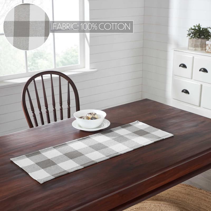 Annie Buffalo Check Runner - 12x36 - Grey