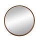 preview thumbnail 1 of 3, Roe 40 Inch Round Accent Mirror, Brown Pine Wood Frame, Wall Hung Brown