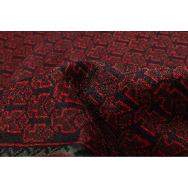 ECARPETGALLERY Hand-knotted Teimani Black, Red Wool Rug - 3'2 x 6'6