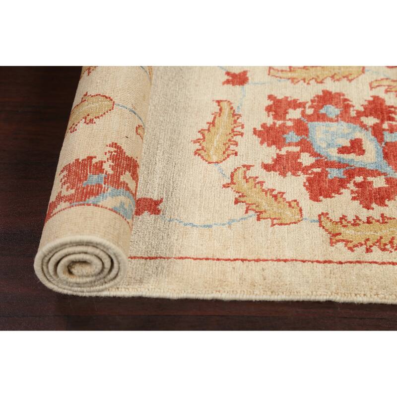 Vegetable Dye Floral Ziegler Area Rug Wool Hand-knotted Foyer Carpet - 3'2" x 4'4"