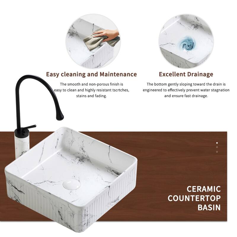 Modern Ceramic Art Basin Sink Set with Textured Surface