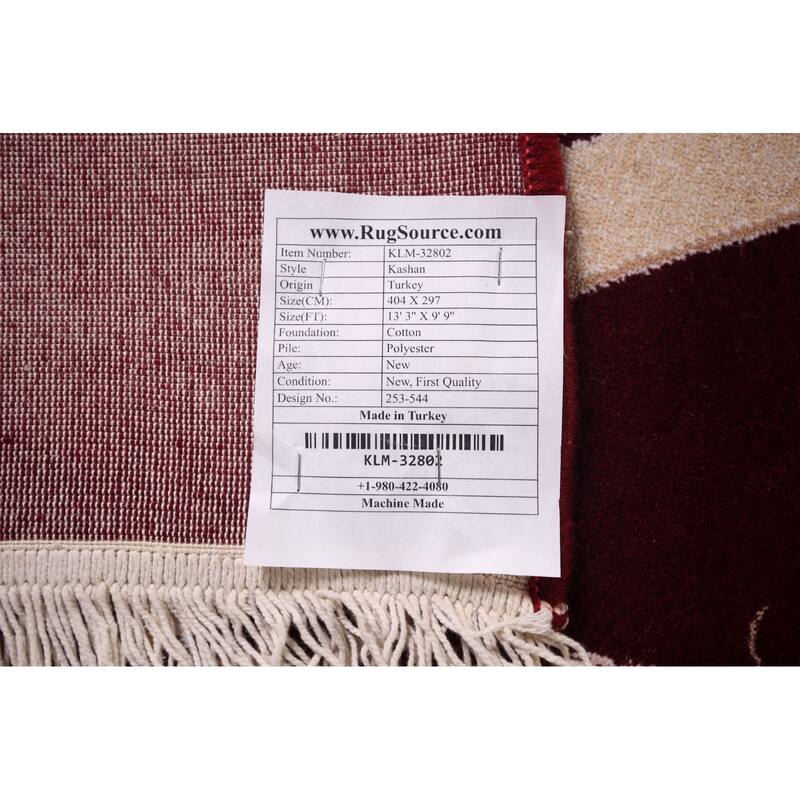 Victorian Style Floral Kashan Turkish Area Rug Machine Made Carpet - 9'9" x 13'3"