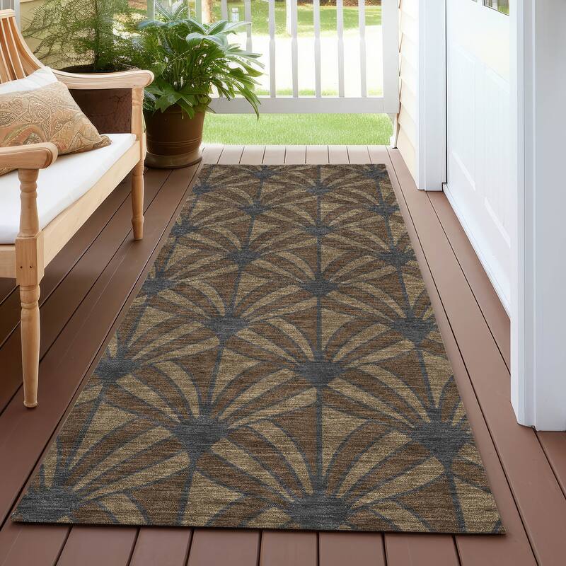 Machine Washable Indoor/ Outdoor Casual Kim Chantille Rug - Chocolate - 2'3" x 7'6"