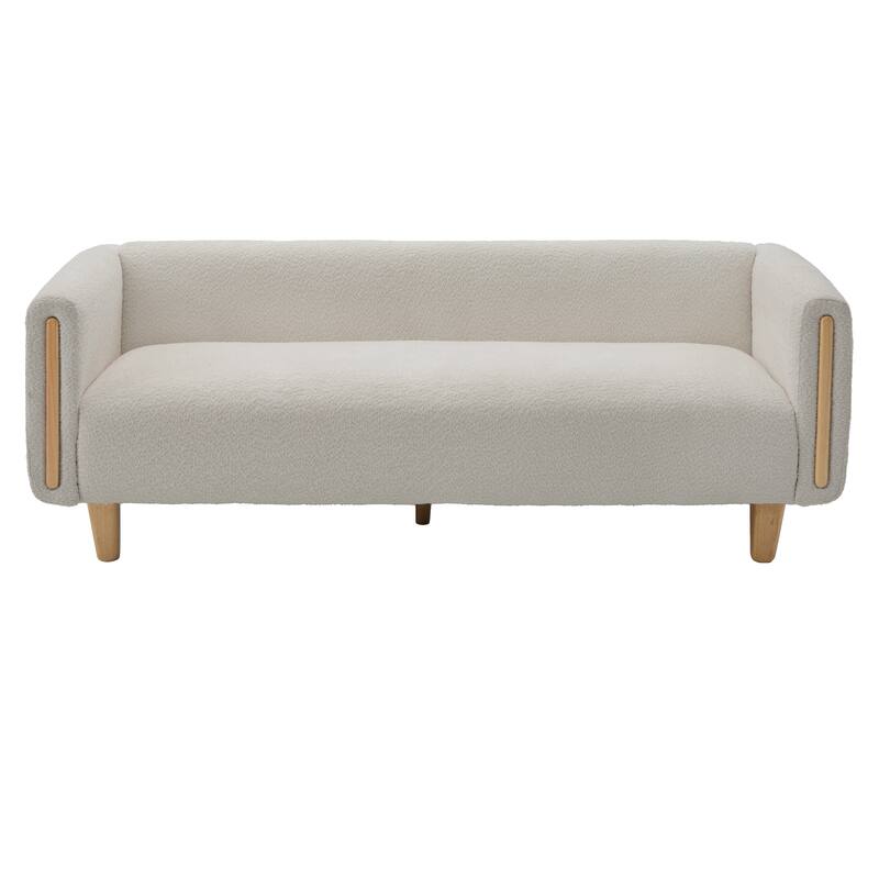 Christopher Knight Home - Soft Upholstered 78.7" 3-Seater Sofa with Rubberwood Legs