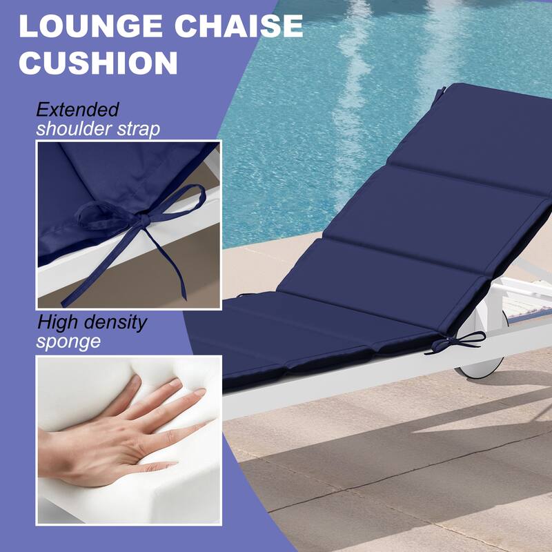 VredHom Outdoor Patio Chaise Lounge Rollable Cushion Lounger Pad