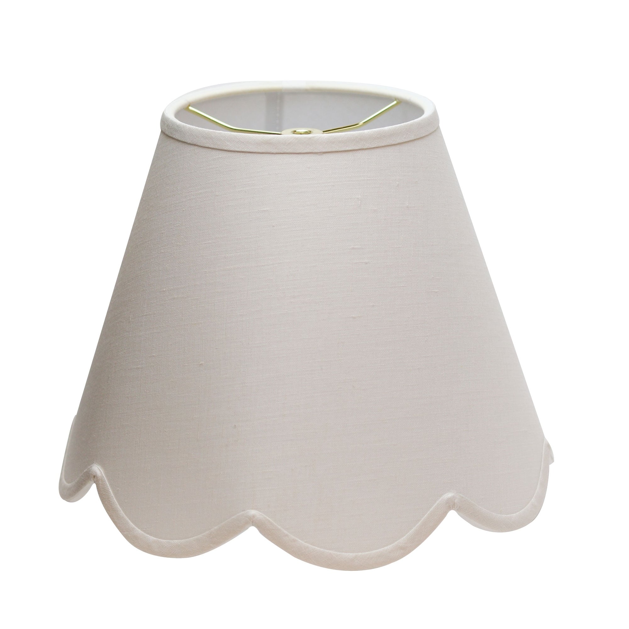 Lake Shore Studios Scallop Linen Shade - 14" Modern Hardback Lampshade - 9" x 14" x 10.5"