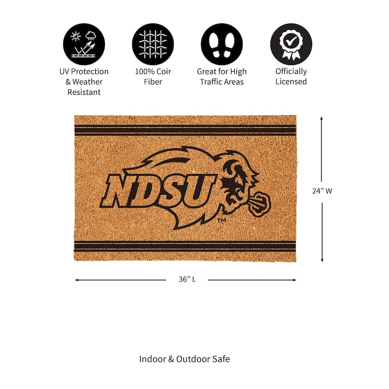North Dakota State University Monochrome Indoor/Outdoor Coir Door Mat