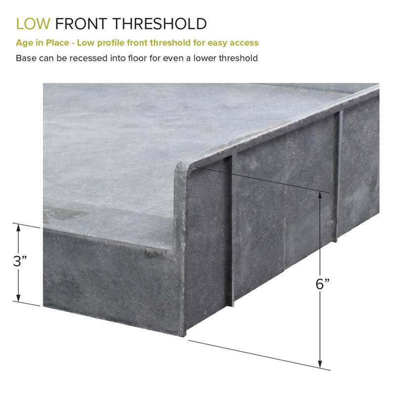 Transolid FTT4940C Ready to Tile 49 L x 40.5 W Shower Base in Dark Grey - Center