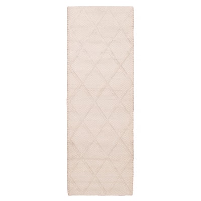 ECARPETGALLERY Braid weave Sienna Cream Wool Rug - 2'4 x 6'9