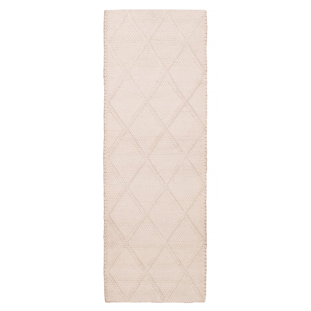ECARPETGALLERY Braid weave Sienna Cream Wool Rug - 2'4 x 6'9