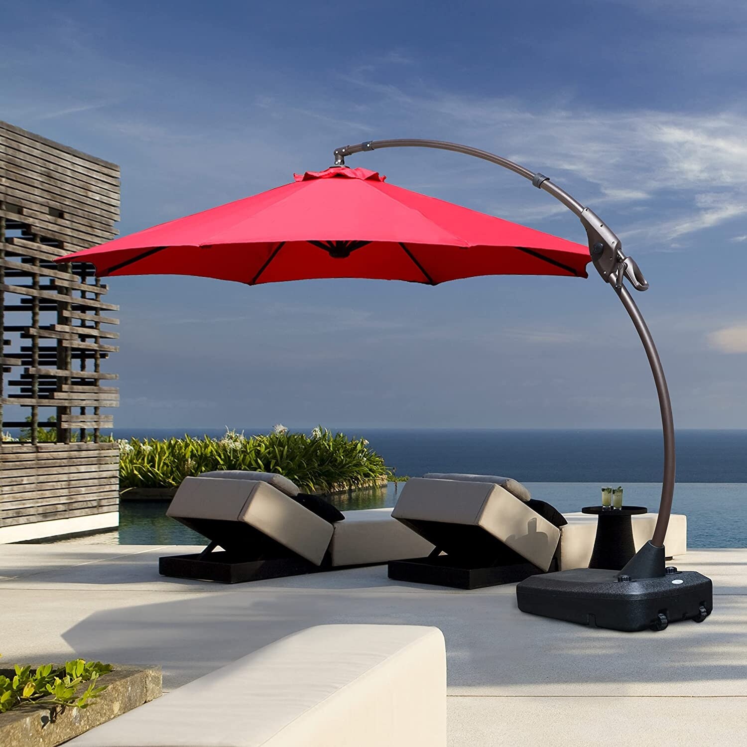grand patio napoli deluxe 12 ft curvy aluminum offset umbrella 10x13 Rectangular Umbrella, Heavy Duty Al Special Feature Aoboco Patio Umbrella 12 FT