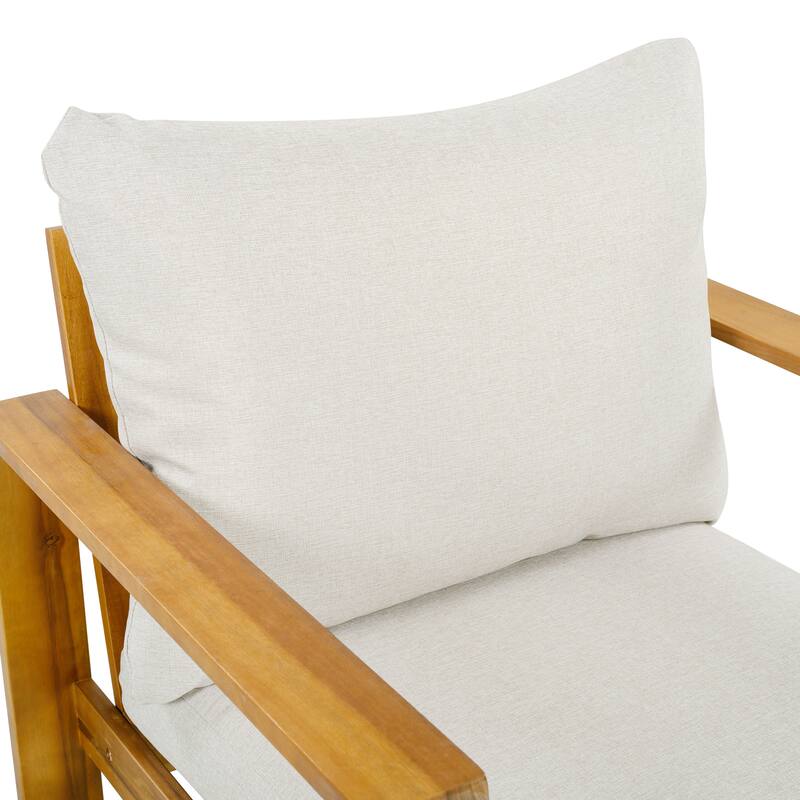 Christopher Knight Home - Mason Outdoor Patio Chair Set with Cushions and Acacia Wood Frame