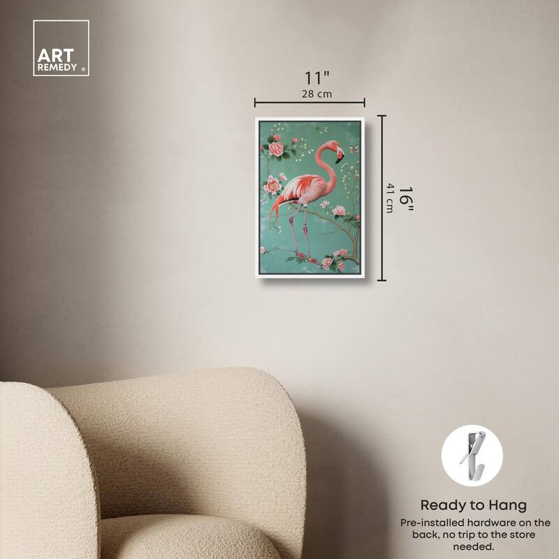 Flamingo's Fable Canvas by Art Remedy