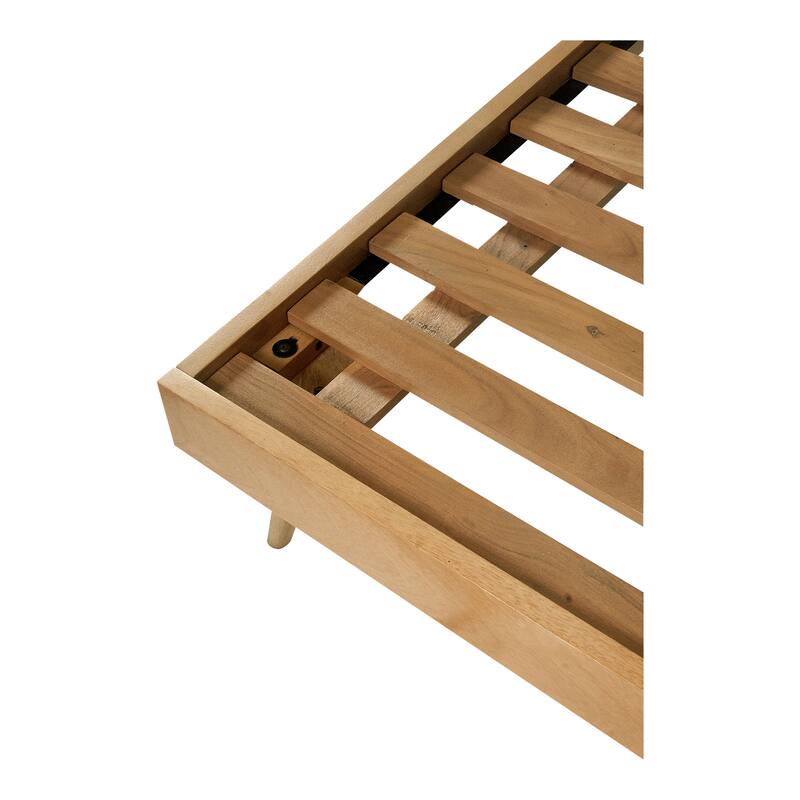 Queen Bed Frame Farmhouse Style Light Golden Wood Bed