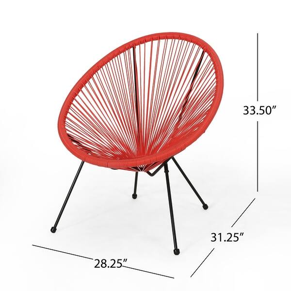 dimension image slide 4 of 5, Anson Outdoor Steel/ PE Rattan Hammock Weave Chair (Set of 4) by Christopher Knight Home