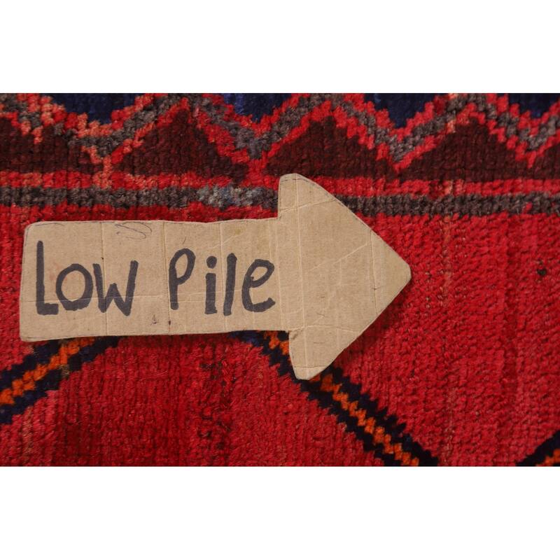 Hand Knotted Oriental 100% Wool Carpet Traditional Geometric Red Lori Area Rug - 8' 4'' X 4' 3''
