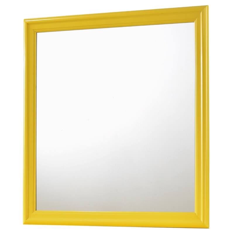 Framed Square Wooden Dresser Mirror - 35" - Yellow