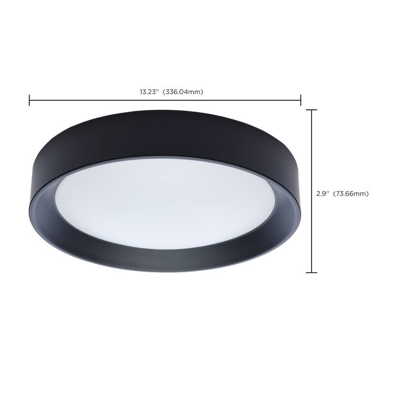 Selene 13 Inch LED Flush Mount CCT Selectable Black Finish