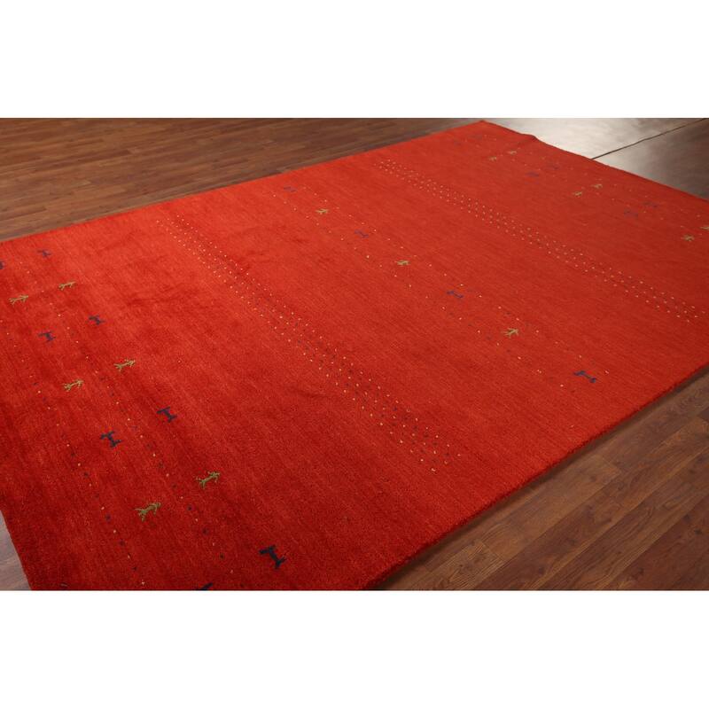 Little Animals Design Gabbeh Indian Rug Handmade Tribal Wool Carpet - 6'7"x 9'11"