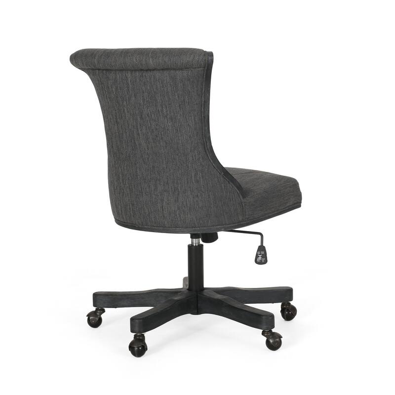 Coulee Upholstered Roll Back Swivel Office Chair by Christopher Knight Home - 24.75" L x 27.75" W x 35.50-40.00" H