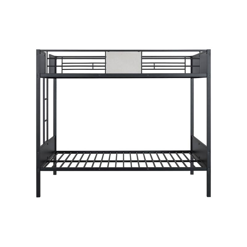 Twin Over Full Metal Bunk Bed Contemporary Style With Angled Ladder