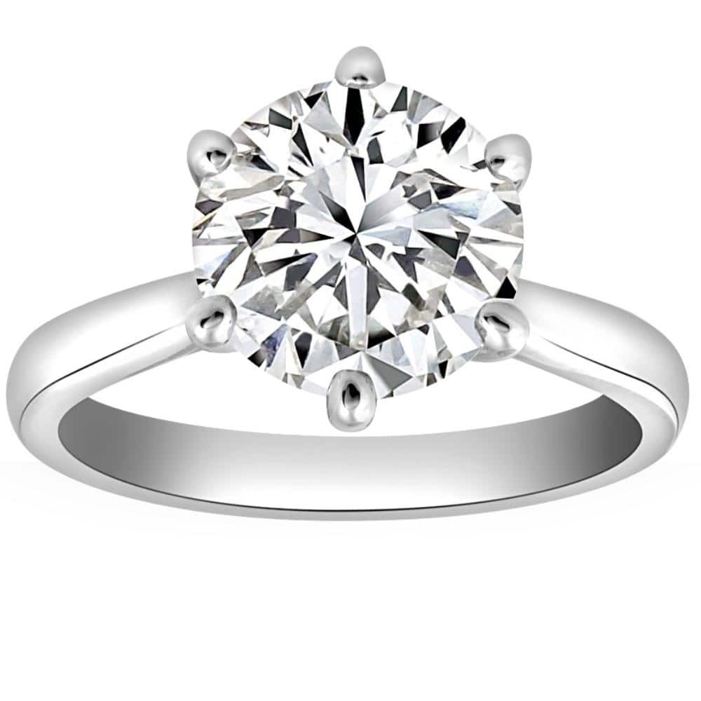 Bliss Diamond VS 2 1/2CT Lab Grown Diamond 6-Prong Solitaire Engagement Ring White Gold