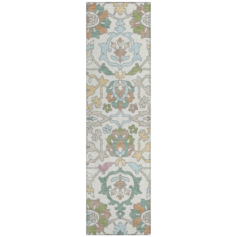 Machine Washable Indoor/ Outdoor Traditional Blanca Chantille Rug