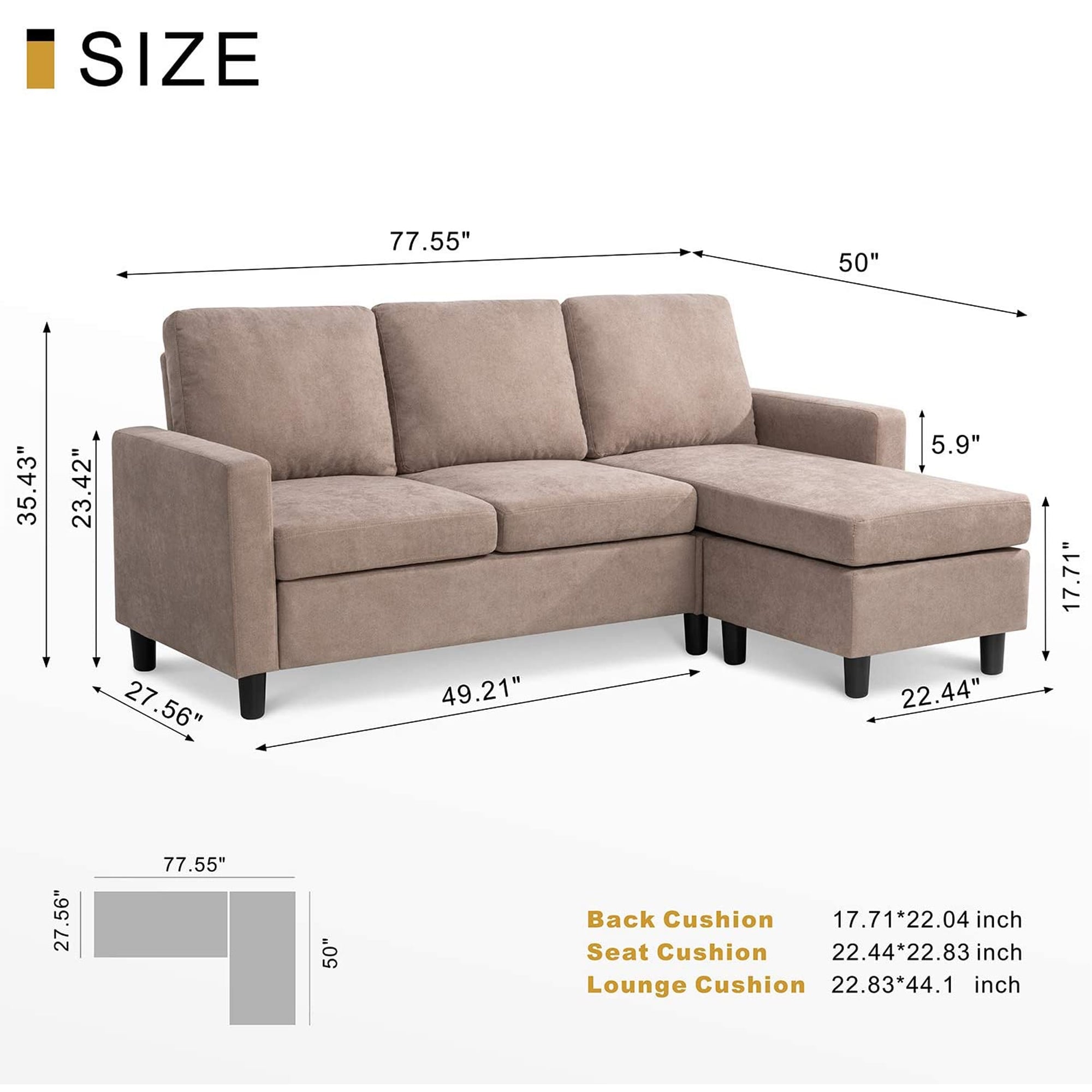 Convertible Sectional Sofa Couch With Reversible Chaise L Shaped Couch Color Opt Overstock 31908460