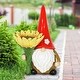preview thumbnail 3 of 13, Exhart Solar Sunflower Simon Garden Gnome Statue, 12 Inch