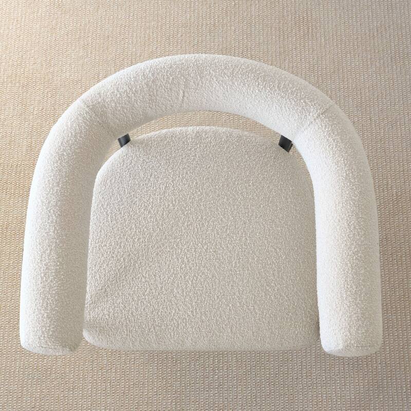 24" Boucle Upholstered Counter Stools with Arms(Set Of 4)