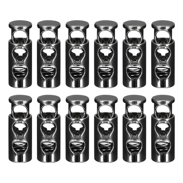 Drawstring Slider Metal Cord Locks Double Hole Spring Stopper Fastener Slider Toggles End ...
