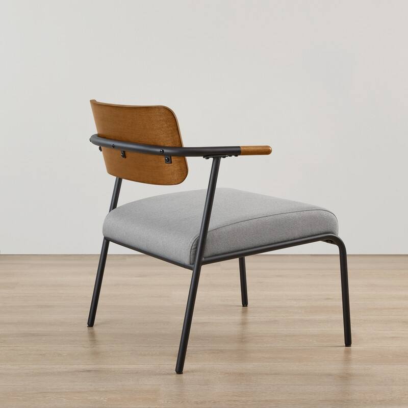 Cassie Upholstered Accent Chair with Metal Frame&Wood Back