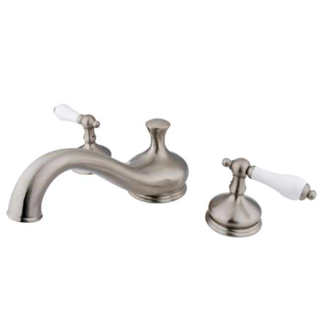 Kingston Brass Heritage Widespread Deck Mounted Roman Tub Filler with