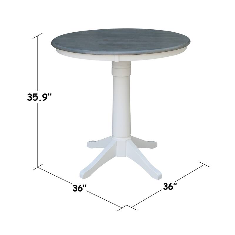 International Concepts Solid Wood 36" Round Pedestal Dining Table