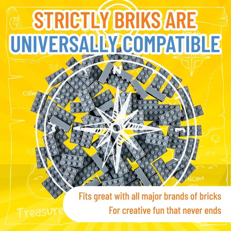 Strictly Briks Classic Bricks Kit, Gray, 96 Pieces, Compatible with Major Brick Brands