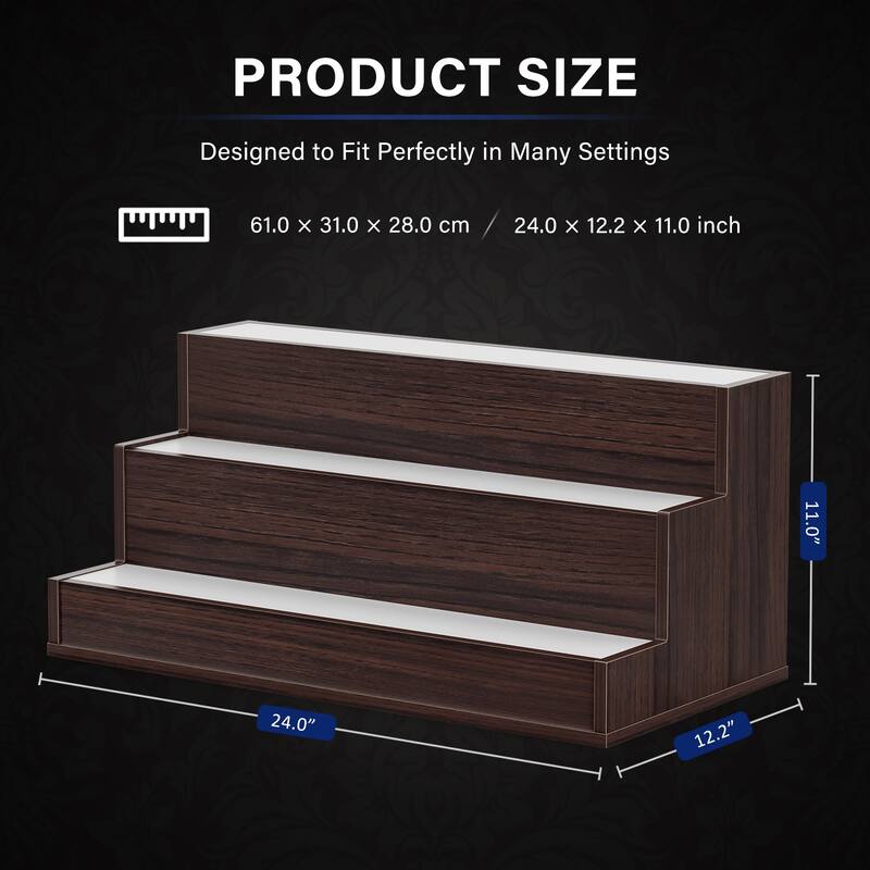 GDF Studio - Luminex Modern LED Bottle Display Shelf with App Control