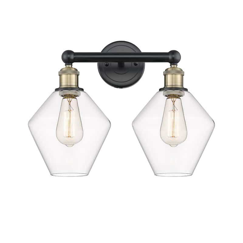 Innovations Lighting Cindyrella - 2 Light 17" Bath Vanity Light - Clear/Black Antique Brass