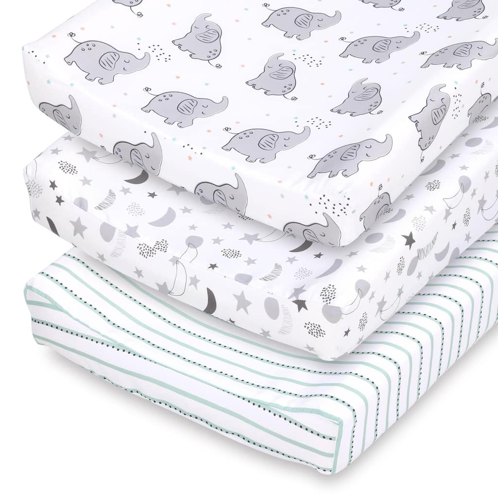 The Peanutshell Celestial Elephant Changing Pad Covers 3-Pack